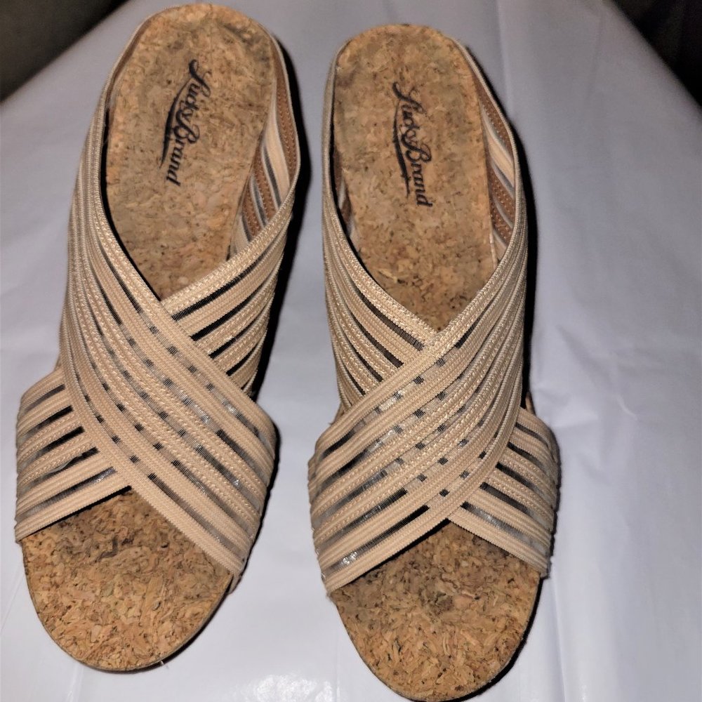 Lucky Cork Platform Wedge Mules - 7.5